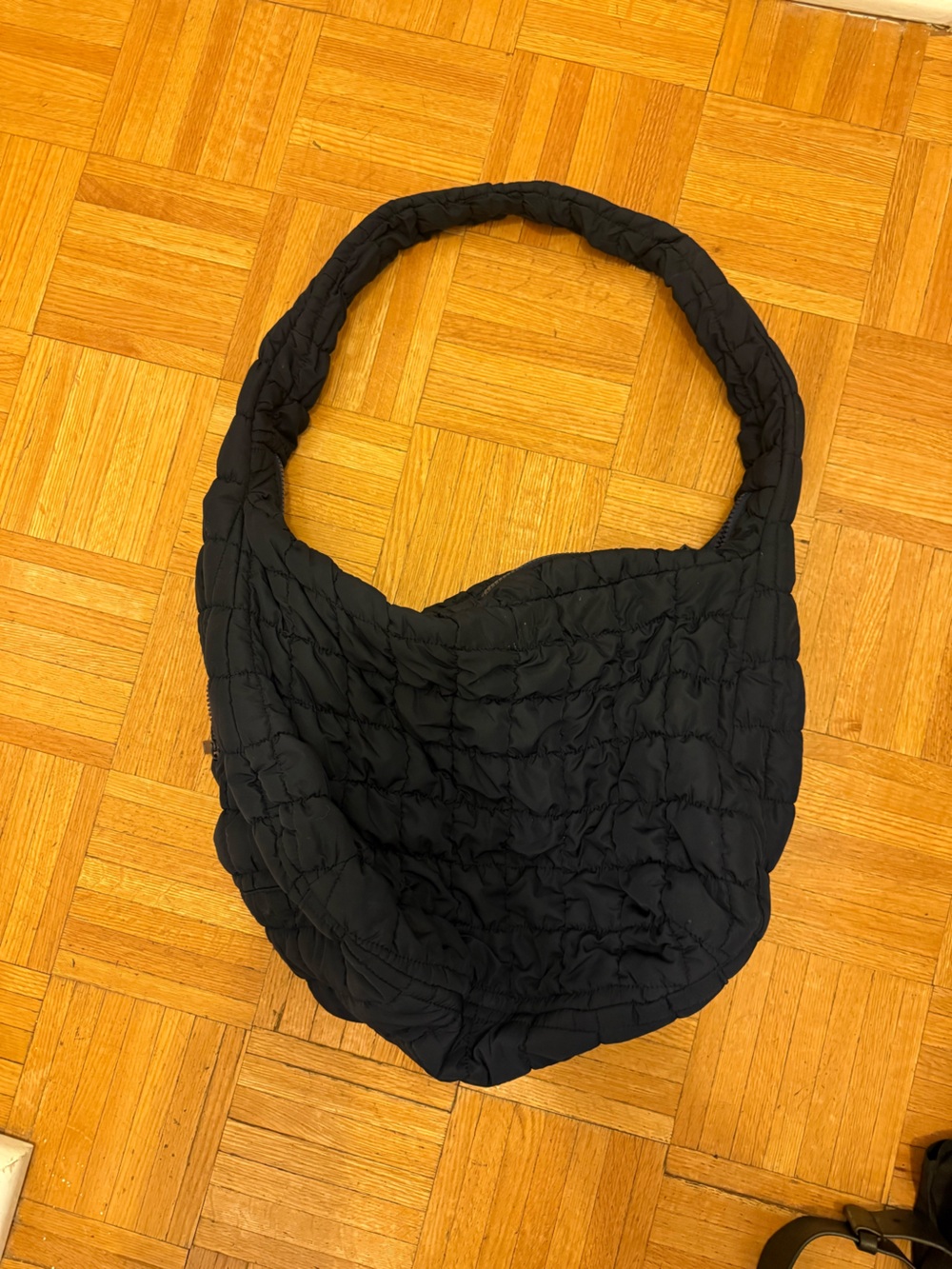 Navy Blue Quilted Shoulder Bag - Unbranded